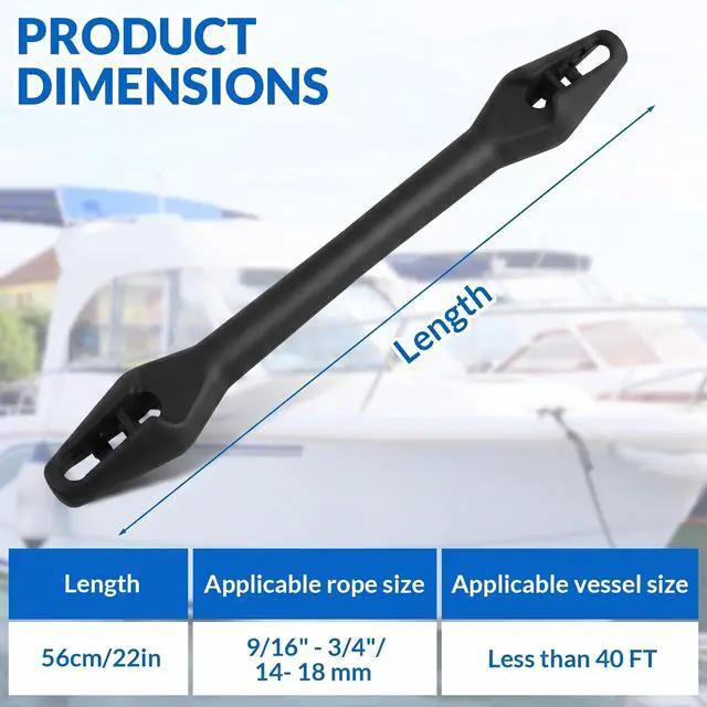 Alt view image 2 of 6 - 2 Pack Boat Mooring Snubber Dock Line Fits 9/16" - 3/4" (14-18mm) Rope, Heavy Duty Rubber Marine Dock Shock Absorber for Boats up to 40 ft
