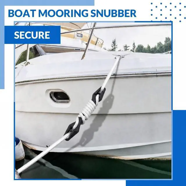 Alt view image 6 of 6 - 2 Pack Boat Mooring Snubber Dock Line Fits 9/16" - 3/4" (14-18mm) Rope, Heavy Duty Rubber Marine Dock Shock Absorber for Boats up to 40 ft