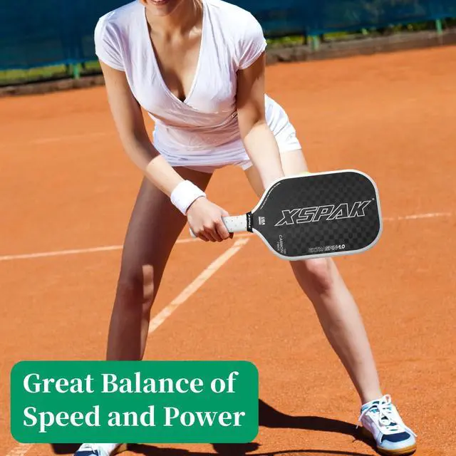 Alt view image 6 of 7 - 12K Carbon Fiber Pickleball Paddles, USAPA Polypropylene Honeycomb Paddle with Cushion Comfort Grip, SPIN2.0 World Champion Surface Technology Options Pickleball Racket