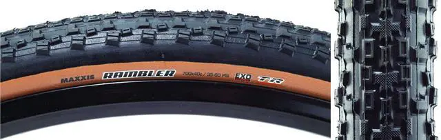 Alt view image 6 of 7 - Rambler | Dual Compound - EXO | Tubeless Gravel Tire | Ramped Center Tread Rolls Fast on Hardpack, EXO Cut/Abrasion Protection, Tubeless Ready, 120 TPI Casing