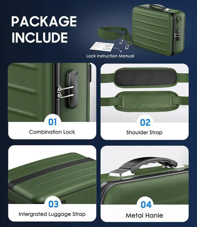 Alt view image 6 of 7 - Fireproof Document Box with Lock, Hard-Shell Fireproof Safe for Home Documents, Portable Travel Fire Proof File Box for Passport Laptop Certificates, Alpine Green