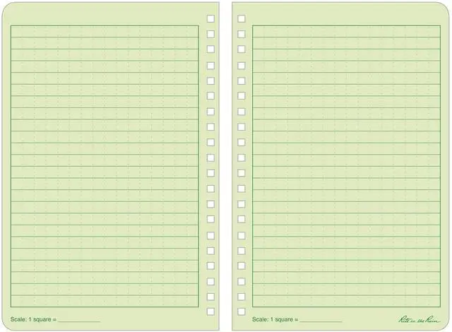 Alt view image 2 of 7 - Weatherproof Side Spiral Kit: Tan CORDURA® Fabric Cover, 4.625" x 7" Green Notebook, and Weatherproof Pen (No. 973-KIT)