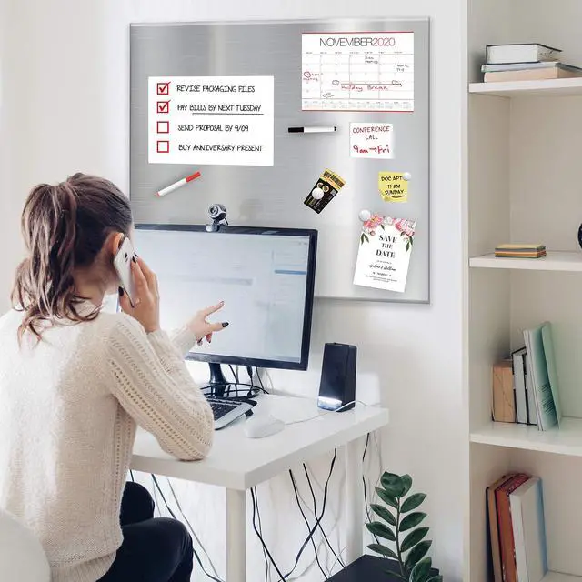 Alt view image 4 of 7 - Magnet and Message Board | Jumbo 30 x 35 x 0.7 Inch Magnet and Message Board | Mountable Steel Bulletin Board