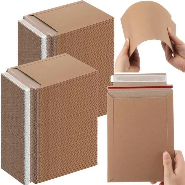 Main image of 400 Pieces 6x8 Rigid Photo Mailers, 350gsm Keep Flat Cardboard Shipping Envelopes with Self Adhesive for Photos, Documents, Prints, CDs, Small Business Mailing