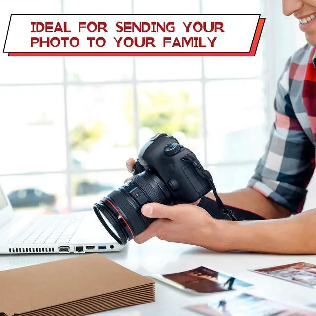 Alt view image 7 of 7 - 400 Pieces 6x8 Rigid Photo Mailers, 350gsm Keep Flat Cardboard Shipping Envelopes with Self Adhesive for Photos, Documents, Prints, CDs, Small Business Mailing