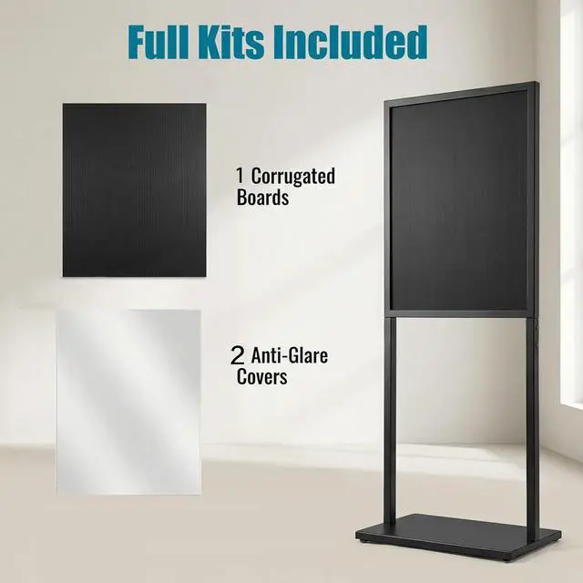 Alt view image 2 of 7 - Black 22×28inch Sign holder floor stand, heavy Duty Pedestal poster banner stand for display,22×28inch slide-in double sided poster sign holder floor standing for board Display (1 Pack)