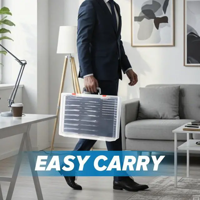 Alt view image 6 of 7 - 2 Pcs Name Tag Holder with Case, Foam Name Badge Storage Tray Holds 48 Badges ID Badge Tray Organizer for Desk Classroom Office School, 14 x 10.6 x 4 in (Clear)
