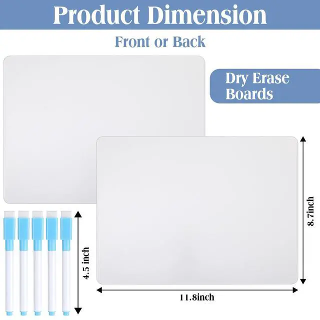 Alt view image 2 of 7 - 80 Pcs Dry Erase Lapboard Set with Markers Dry Erase Boards Classroom Pack Small White Board 9"X12" Mini Double Sided Whiteboard Set Lapboards for School Supplies