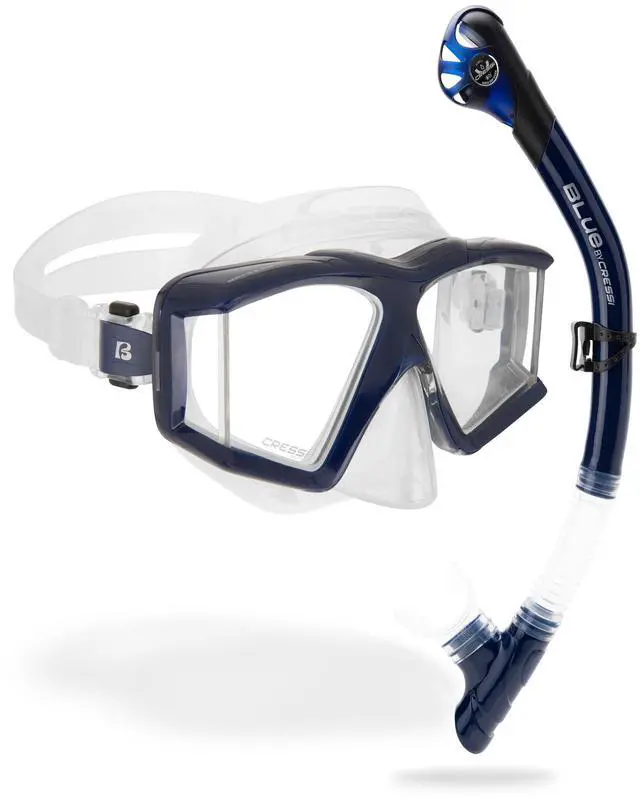 Main image of Panoramic Diving Mask and Snorkel Kit - Wide View - Top Dry System Snorkel - Horizon & Scilla - Designed in Italy