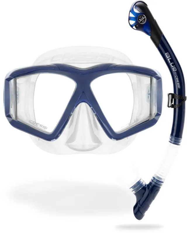 Alt view image 2 of 6 - Panoramic Diving Mask and Snorkel Kit - Wide View - Top Dry System Snorkel - Horizon & Scilla - Designed in Italy