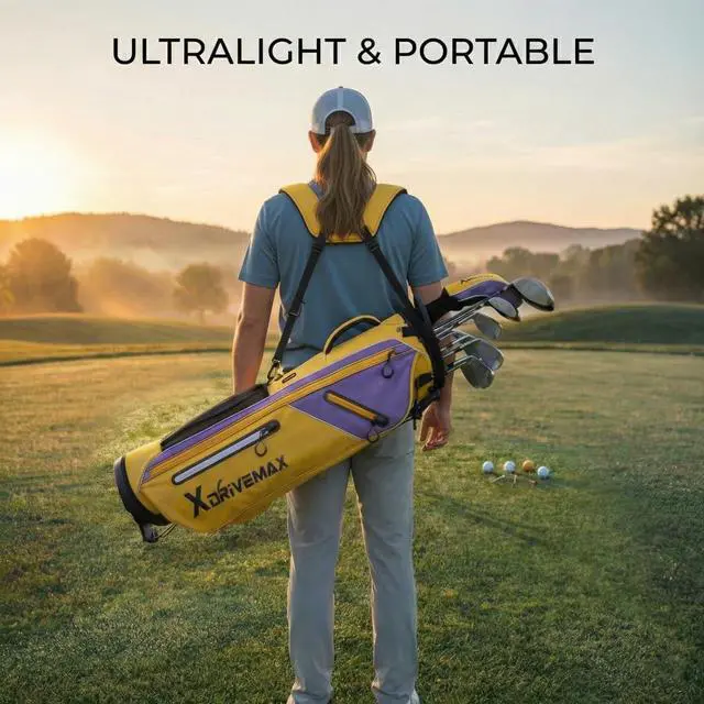 Alt view image 2 of 7 - Golf Stand Bag, Ultra Lightweight Compact Design for Walking Rounds, Easy-Carry Slim 4-Way Top for Multiple Pieces, for Par 3 & Practice