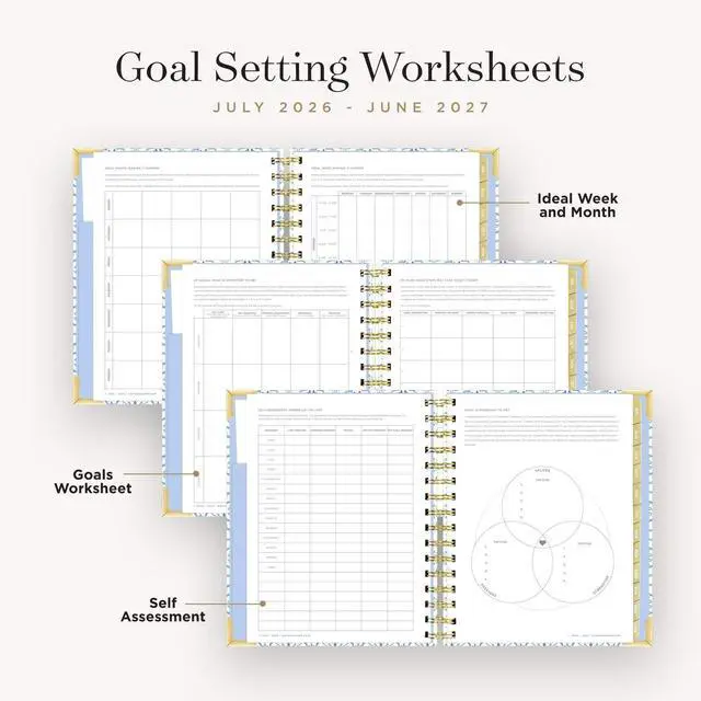 Alt view image 6 of 7 - 2026-2027 Mini Daily Academic Planner, 6"x8.125", Casa Bella | July 2026 - June 2027, Glossy Laminated Cover, Wirebound, Laminated Tabs, Storage Pocket, Stickers & Snap-In Ruler
