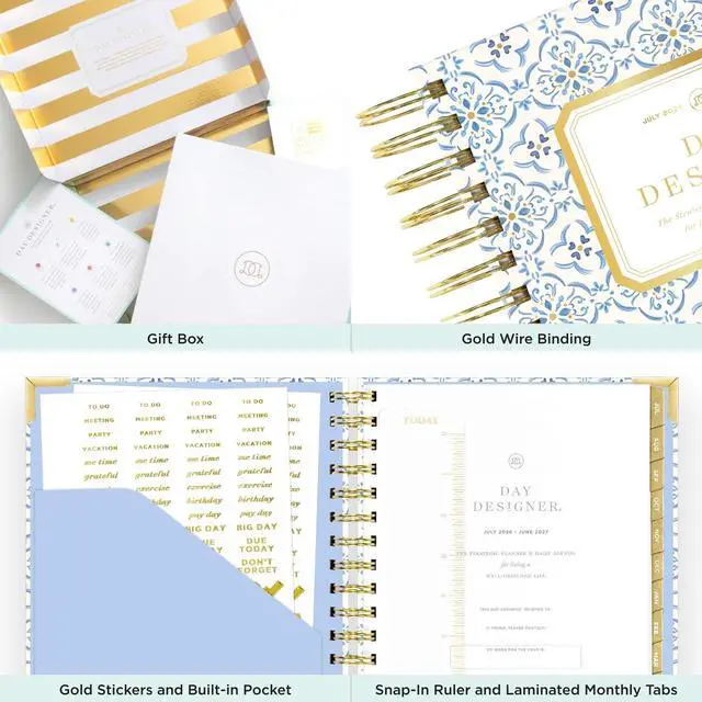 Alt view image 7 of 7 - 2026-2027 Mini Daily Academic Planner, 6"x8.125", Casa Bella | July 2026 - June 2027, Glossy Laminated Cover, Wirebound, Laminated Tabs, Storage Pocket, Stickers & Snap-In Ruler