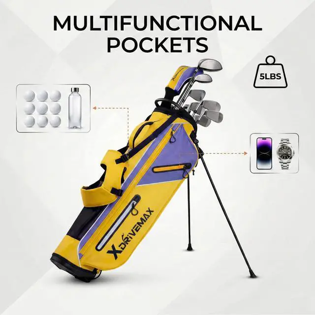 Alt view image 6 of 7 - Golf Stand Bag, Ultra Lightweight Compact Design for Walking Rounds, Easy-Carry Slim 4-Way Top for Multiple Pieces, for Par 3 & Practice