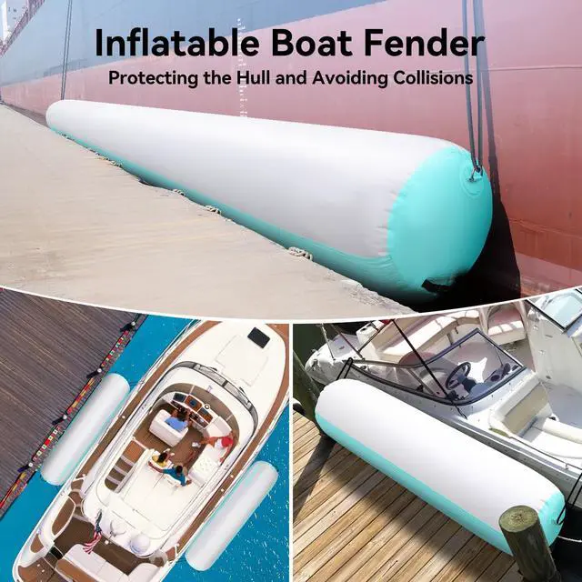 Alt view image 2 of 7 - Inflatable Boat Fender Boat Bumper, 10FT/6FT/5FT Boat Bumper for Docking with 600W Electric Pump, PVC Dock Bumper for Tying up Fishing Boats, Jet Skis, Yachts, Pontoon Boat