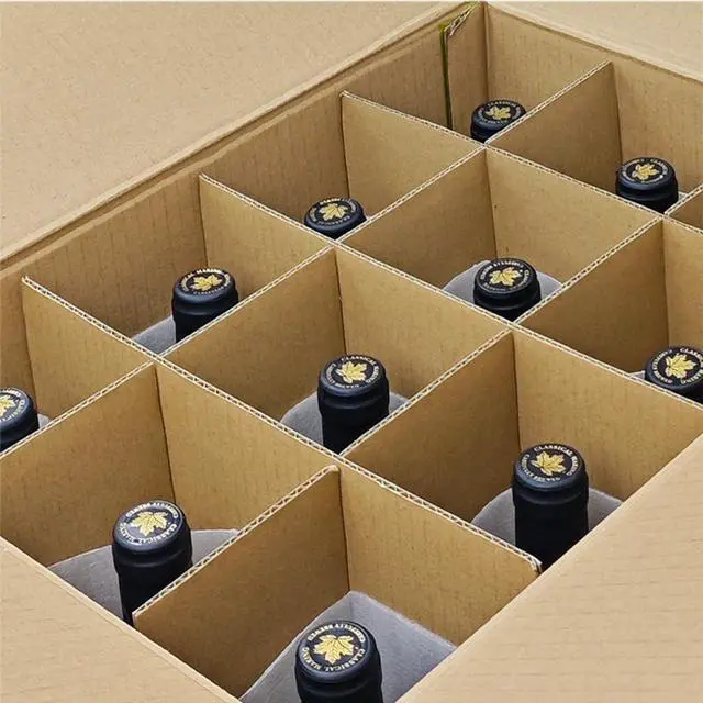 Alt view image 6 of 7 - 5 Sets Moving Boxes with Divider Kits, 16 x 13 x 13 Inch Box with Lid for Glassware Wine Packing Kitchen Moving Box Corrugate Dividers with 60 Pcs Foam Pouches
