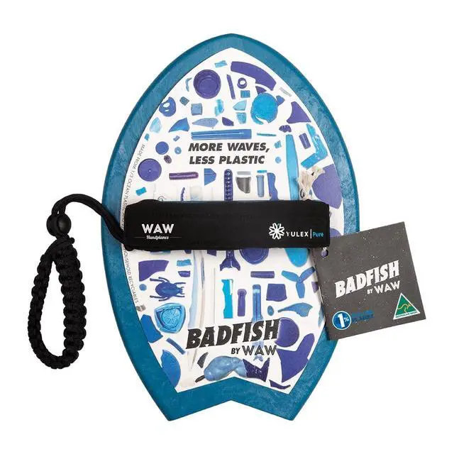 Alt view image 2 of 7 - WAW Badfish Bodysurfing Handplane, Handboard, Body Surf Plane, Hand Surfer, Hand Paddle, Recycled Ocean Plastics