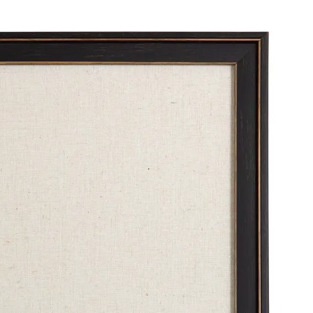 Alt view image 6 of 7 - Oakhurst Rectangle Framed Linen Fabric Pinboard; 24 x 36; Distressed Black; Traditional Decorative Bulletin Board with Stepped Profile and Lightly Distressed Finish