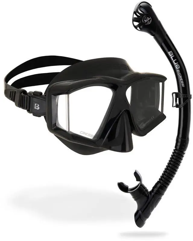 Main image of Panoramic Diving Mask and Snorkel Kit - Wide View - Top Dry System Snorkel - Horizon & Scilla - Designed in Italy