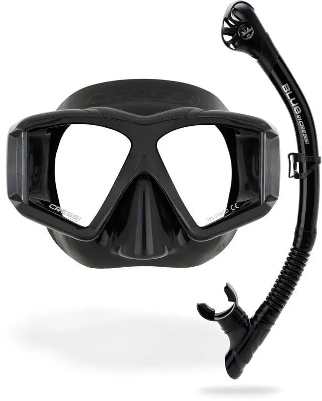 Alt view image 2 of 6 - Panoramic Diving Mask and Snorkel Kit - Wide View - Top Dry System Snorkel - Horizon & Scilla - Designed in Italy