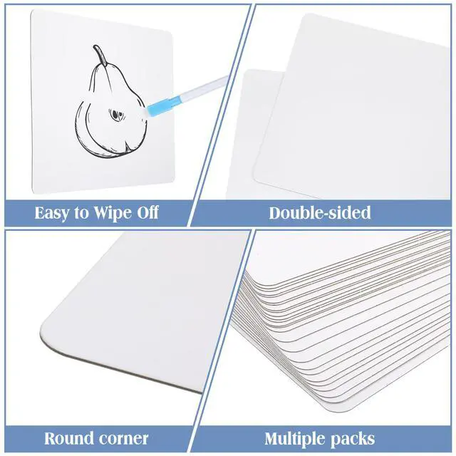 Alt view image 3 of 7 - 80 Pcs Dry Erase Lapboard Set with Markers Dry Erase Boards Classroom Pack Small White Board 9"X12" Mini Double Sided Whiteboard Set Lapboards for School Supplies