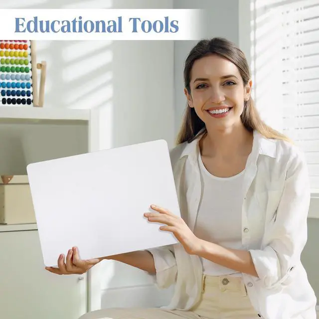 Alt view image 5 of 7 - 80 Pcs Dry Erase Lapboard Set with Markers Dry Erase Boards Classroom Pack Small White Board 9"X12" Mini Double Sided Whiteboard Set Lapboards for School Supplies