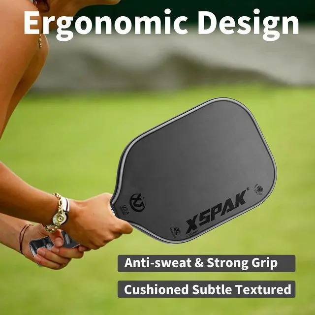 Alt view image 4 of 6 - XSPAK PRO Series Thermoformed T700SC Tournament Carbon Fiber Pickleball Paddle, USAPA Certified Honeycomb Core with Comfort Cushion Grip, Dominant Power & Larger Sweet Spot