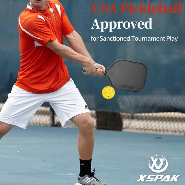 Alt view image 5 of 6 - XSPAK PRO Series Thermoformed T700SC Tournament Carbon Fiber Pickleball Paddle, USAPA Certified Honeycomb Core with Comfort Cushion Grip, Dominant Power & Larger Sweet Spot