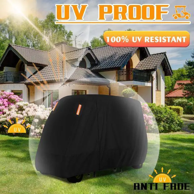 Alt view image 6 of 7 - Golf Cart Cover 2/4/6 Passenger Golf Cart Covers Extended Roof Waterproof Outdoor,Durable Weatherproof,Compatible with Club Car, EZGO, Yamaha, Cushman, Evolution, Star,Tomberlin