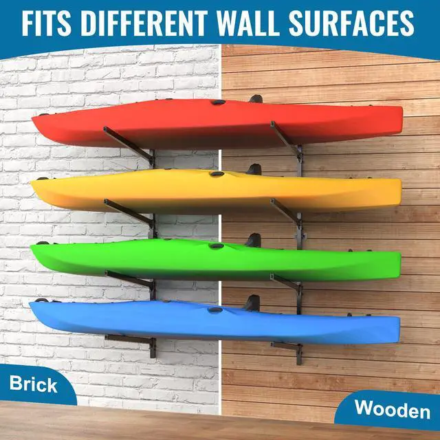 Alt view image 4 of 7 - Kayak Storage Rack, Kayak Wall Mount Rack, Kayak Rack for Garage, Adjustable Kayak Racks for Hanging Indoor Outdoor