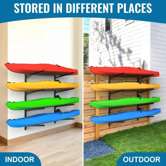 Alt view image 6 of 7 - Kayak Storage Rack, Kayak Wall Mount Rack, Kayak Rack for Garage, Adjustable Kayak Racks for Hanging Indoor Outdoor