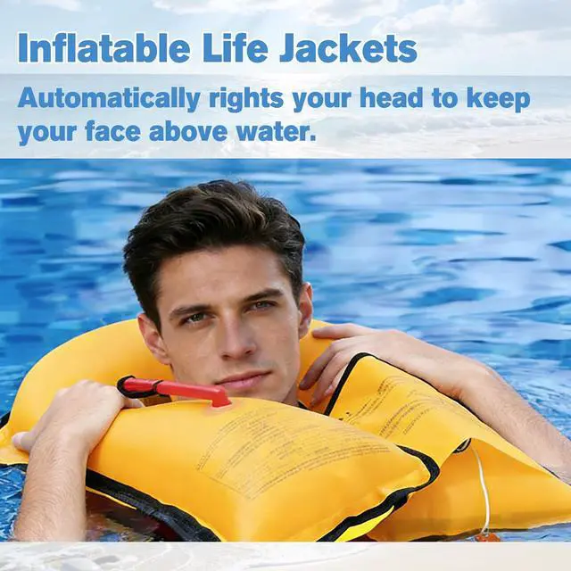 Alt view image 7 of 7 - Inflatable Life-Jacket for Adults| Life-Vest Inflation-PFD with Whistle| Automatic & Manual Lightweight Supports up to 300 lbs for Kayaking Fishing Boating