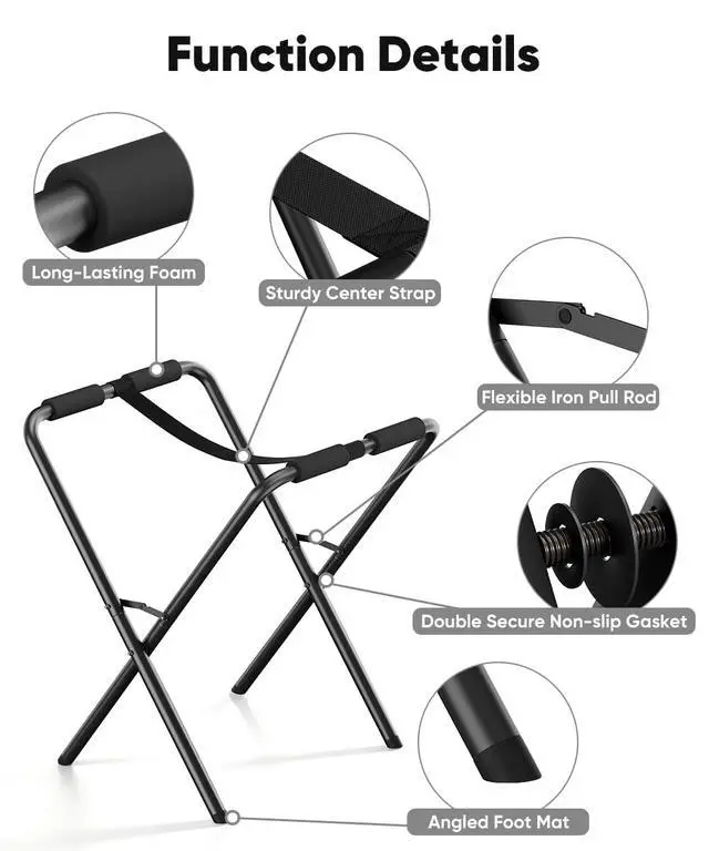 Alt view image 3 of 7 - Folding Kayak Stand, 180 lbs Capacity Heavy Duty Metal Kayak Storage Rack for Canoe, SUP & Paddle Board, Portable Kayak Rack for Outdoor & Indoor
