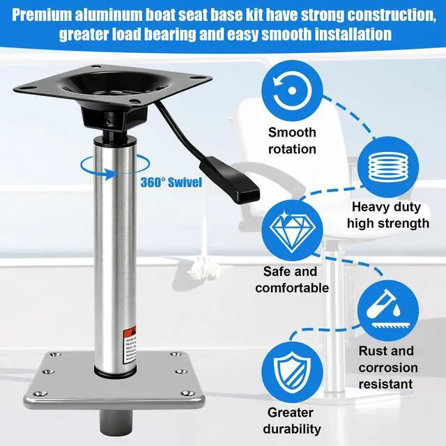 Alt view image 5 of 7 - Lock'N-Pin 3/4" Adjustable Boat Seat Pin Post, (13"-19") (18"-24") (24"-30") Height Adjustable Non-Threaded Power Pedestal for Marine Fishing Bass Pontoon Boat