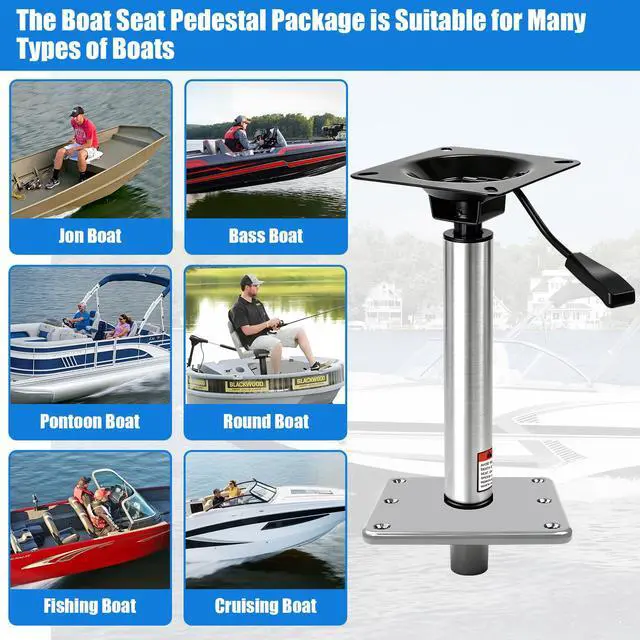 Alt view image 6 of 7 - Lock'N-Pin 3/4" Adjustable Boat Seat Pin Post, (13"-19") (18"-24") (24"-30") Height Adjustable Non-Threaded Power Pedestal for Marine Fishing Bass Pontoon Boat