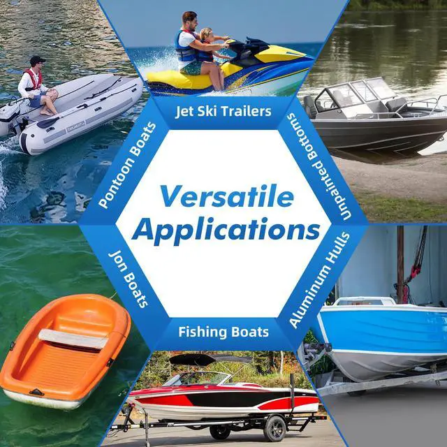Alt view image 6 of 7 - Boat Trailer Bunk Slides, 3"x48", 5"x48", 5"x57", Heavy Duty PE Glide Pads for Full Support, Kits of 2 or 4, Black, White, Pre-Drilled Holes and Screws, for Easy Launch and Load, Fits Various Boats