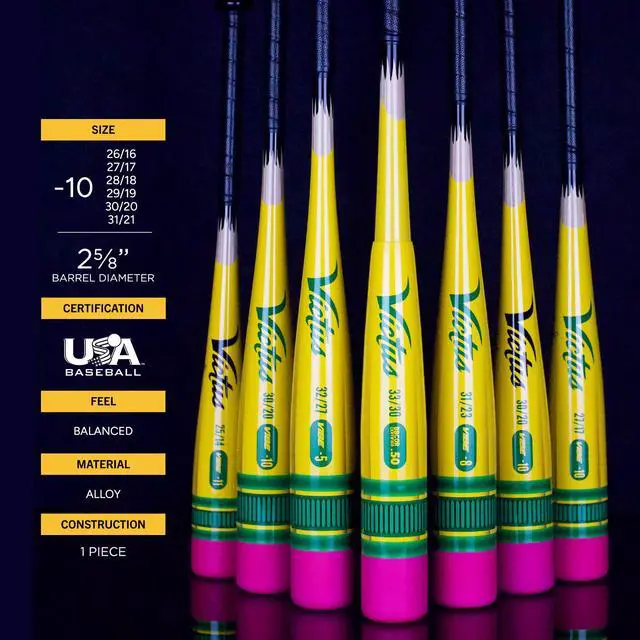 Alt view image 7 of 7 - Victus Vibe Pencil Tee Ball Bat, 2 5/8" Barrel, -11 Drop, USA Baseball Certified, 25" / 14 oz