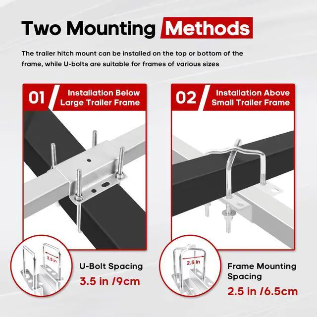 Alt view image 3 of 7 - 40"/48" Adjustable Boat Trailer Guide-ons, Rustproof Electro-Galvanized Steel Trailer Guides, Boat Trailer Guides Poles with Black PVC Pipes Fit for Ski Boat, Fishing Boat, Sailboat Trailer 2PCS