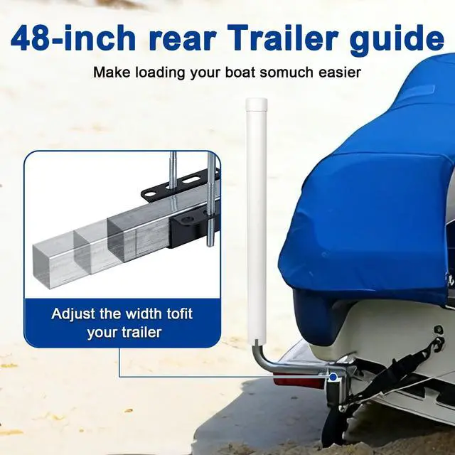 Alt view image 4 of 7 - 1 Pair of Boat Trailer Guide, Trailer Guide Ons Galvanized Steel for Boat, Fishing Boat, Sailboat Trailer, Silver, L or T Shaped