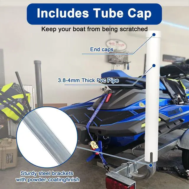 Alt view image 7 of 7 - 1 Pair of Boat Trailer Guide, Trailer Guide Ons Galvanized Steel for Boat, Fishing Boat, Sailboat Trailer, Silver, L or T Shaped