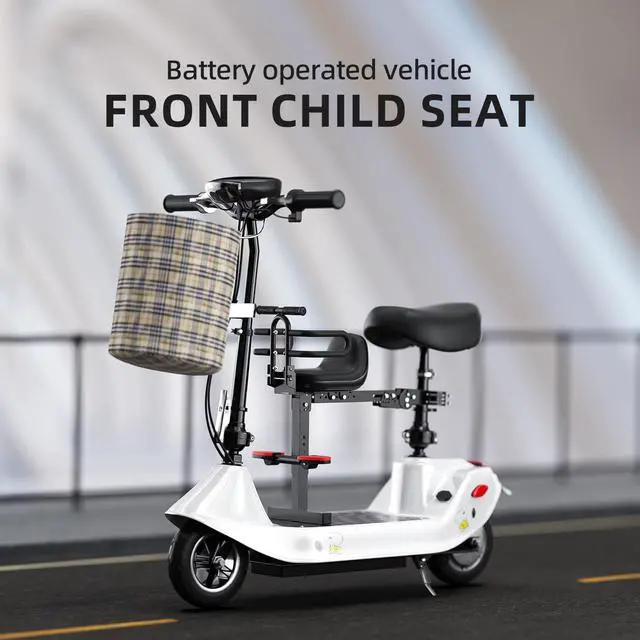 Alt view image 7 of 7 - Bike Child Seat,Front Mount Detachable Bicycle Kids Seat, Child Seat with Shock Absorbing Pedal GuardrailSuitable for Pedal Scooter Motorcycle Bicycle
