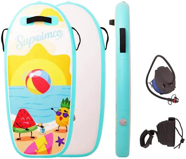 Main image of Inflatable Boogie Board, Bodyboard - Lightweight PVC Core Boogie Boards for Beach & Pool, Foldable with Wrist Straps, Ideal Surfing Gear for Teens and Adults