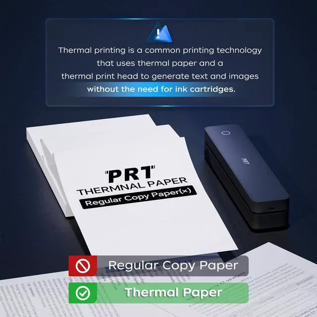 Alt view image 4 of 7 - MT610 A4 Thermal Printer with Case & 200 Sheets, Bluetooth & USB | Portable & Compact, Inkless Printer for Travel, Remote Work, Truck Drivers, Phones & Laptops
