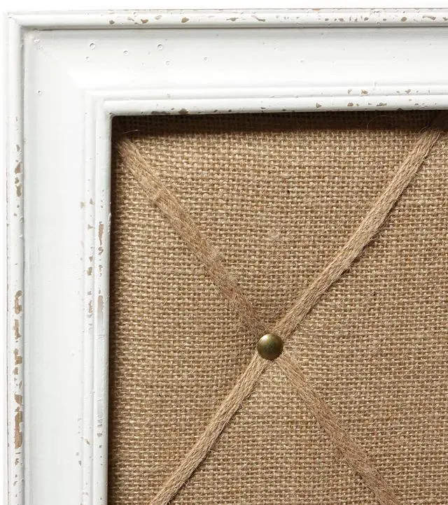 Alt view image 4 of 7 - Antique White Linen Fabric Pin Board, 21"×27" Message Board Wall Decor, Burlap Bulletin Board Picture Memo Board, Large Cork Boards for Walls with Frame, Vision Board for Farmhouse Home,Office Decor