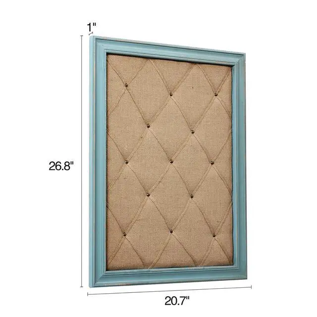 Alt view image 2 of 6 - Fabric Bulletin Board Memo Board 21"×27", Large Cork Boards for Walls with Rustic Blue Frame, Vision Boards Photo Display Board, Pinboard Wall Organizer, Decorative Note Message Board