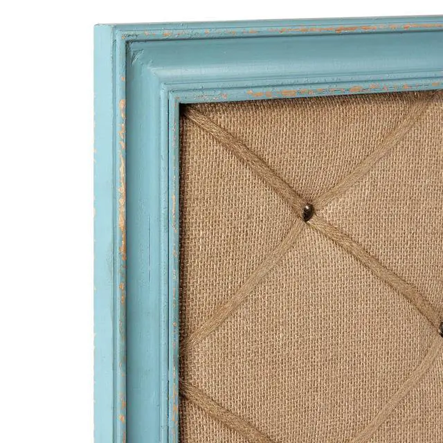 Alt view image 3 of 6 - Fabric Bulletin Board Memo Board 21"×27", Large Cork Boards for Walls with Rustic Blue Frame, Vision Boards Photo Display Board, Pinboard Wall Organizer, Decorative Note Message Board