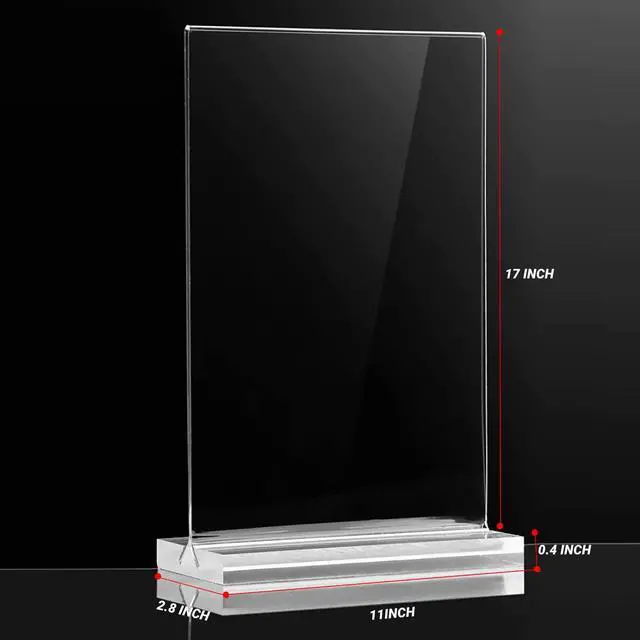 Alt view image 2 of 7 - 6 Pack 11 x 17 Inches Acrylic Sign Holder Clear T Shaped Sign Holder Table Menu Display Stand Double Sided Picture Flyer Sign Holder for Office Store Restaurant Hotels (6, 11 x 17 Inches)