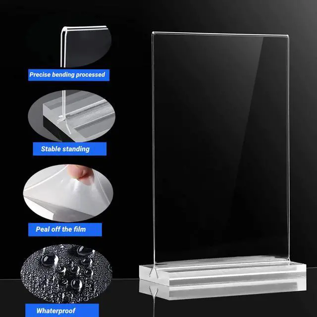 Alt view image 3 of 7 - 6 Pack 11 x 17 Inches Acrylic Sign Holder Clear T Shaped Sign Holder Table Menu Display Stand Double Sided Picture Flyer Sign Holder for Office Store Restaurant Hotels (6, 11 x 17 Inches)