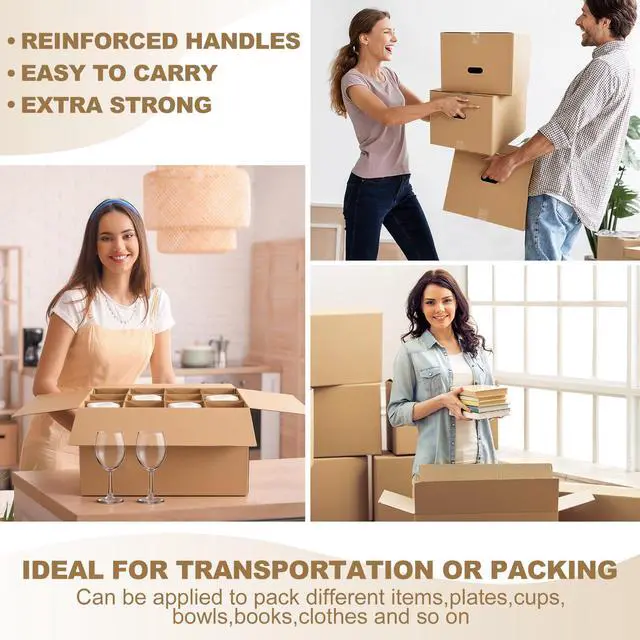 Alt view image 6 of 6 - 5 Sets Glass Packing Kit for Glasses and Stemware Includes Kitchen Moving Boxes Cell Divider Unit Foam Pouches Glass Packing Boxes for Moving Glasses Wine Dish (20 x 15 x 12 Inch)