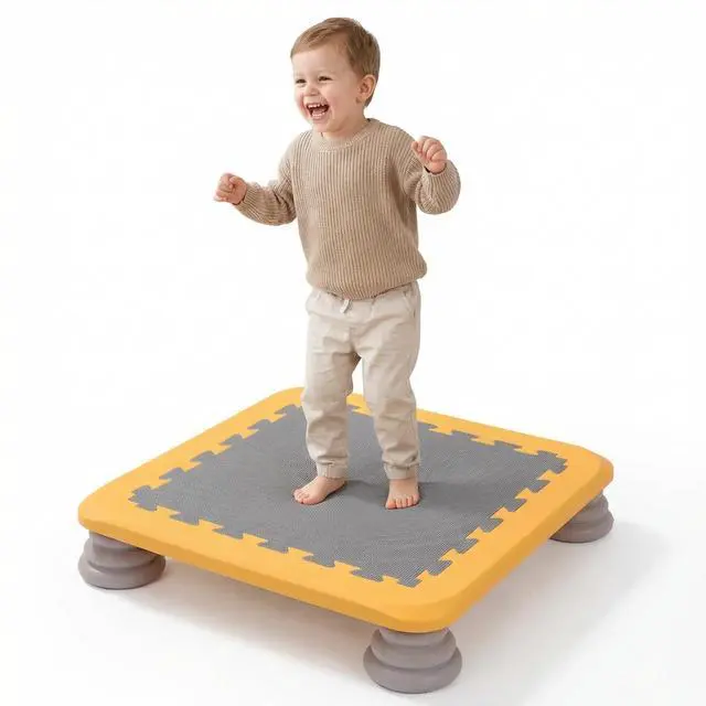 Main image of Mini Trampoline for Kids, 25 Inch Sensory Bounce Board for Balance & Coordination, Non-Slip Rebounder Board for Kids Ages 3+, Indoor Mini Trampoline with Stable Base